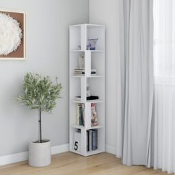Berkfield Home Corner Cabinet White 33x33x164.5 cm Engineered Wood - thumbnail 3