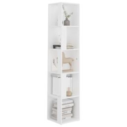 Berkfield Home Corner Cabinet White 33x33x164.5 cm Engineered Wood - thumbnail 4