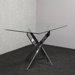 KOSY KOALA Modern Rectangle Glass Dining Table Set With 4 Cream Gem Pattern Chair - thumbnail 5