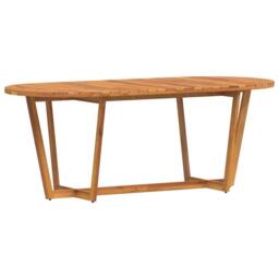 Berkfield Home Beautiful Garden Dining Table Oval 200x90x75 cm Solid Wood Acacia in Brown - Size: 200 x 90 x 75 cm - thumbnail 3