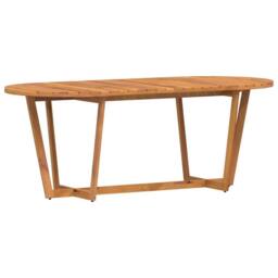 Berkfield Home Beautiful Garden Dining Table Oval 200x90x75 cm Solid Wood Acacia in Brown - Size: 200 x 90 x 75 cm - thumbnail 7