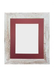 Frames & Mirrors 4U Metro Distressed White Frame with Red Mount for Image Size 50 x 40 CM - thumbnail 1