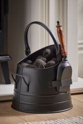 Dibor Contemporary 3 Tools Fireside Companion Set with Log Bucket in Black - thumbnail 3