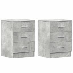 Berkfield Home Elegant Bedside Cabinets 2 pcs Concrete Grey 38x35x56 cm Engineer - Size: 38 x 35 x 56 cm - thumbnail 3