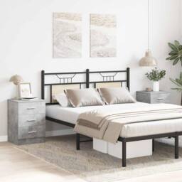 Berkfield Home Elegant Bedside Cabinets 2 pcs Concrete Grey 38x35x56 cm Engineer - Size: 38 x 35 x 56 cm - thumbnail 1