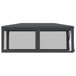 Berkfield Home Party Tent with 6 Mesh Sidewalls Anthracite 3x6 m HDPE in Black - thumbnail 4