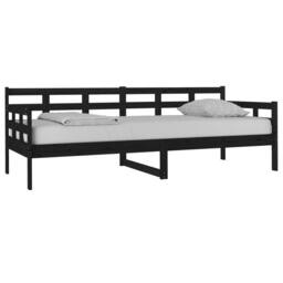 Berkfield Home Day Bed Black Solid Wood Pine 80x200 cm - thumbnail 3
