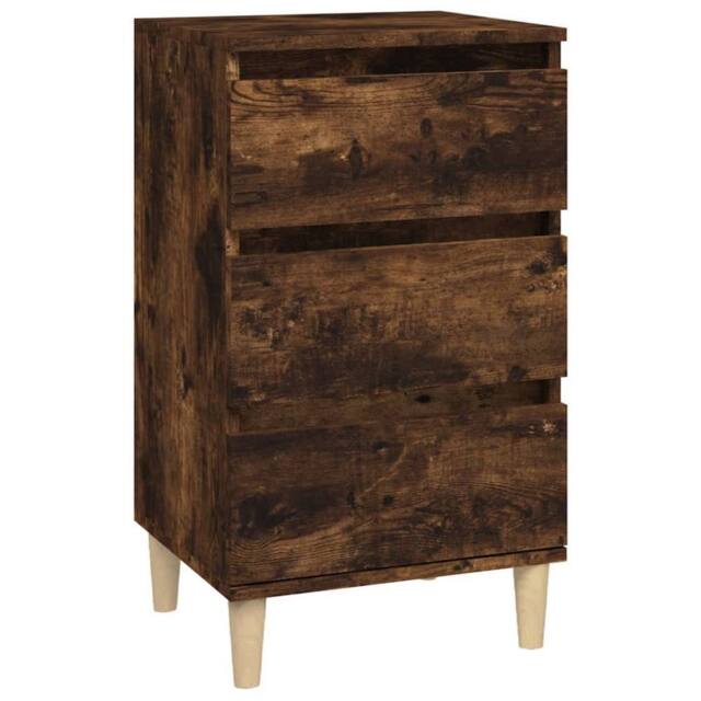 Berkfield Home Bedside Cabinet Smoked Oak 40x35x70 cm Engineered Wood in Brown - Size: 40 x 35 x 70 cm - image 1