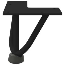 Berkfield Home Hairpin Table Legs 4 pcs Black 10 cm Solid Steel - thumbnail 5
