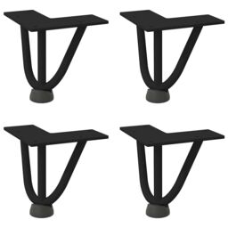 Berkfield Home Hairpin Table Legs 4 pcs Black 10 cm Solid Steel - thumbnail 2