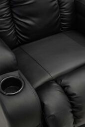 More4Homes Caesar Electric Recliner Bonded Leather 2+3 Seater Sofa Set in Black - thumbnail 5