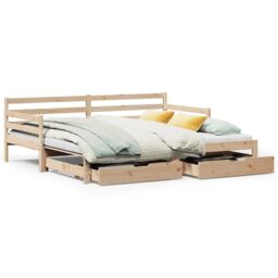 Berkfield Home Daybed with Trundle & Drawers without Mattress 90x200 cm in Brown - thumbnail 2