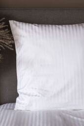 Belledorm Hotel Suite Satin Stripe 540 Thread Count Continental Pillowcase in Navy - thumbnail 2