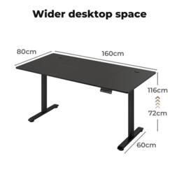 Levede 160 cmElectric Standing Desk Height Adjustable Memory Control in Black - thumbnail 4