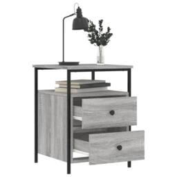 Berkfield Home Durable Bedside Cabinets 2 pcs Grey Sonoma 44x45x60 cm Engineered Wood - Size: 44 x 45 x 60 cm - thumbnail 4