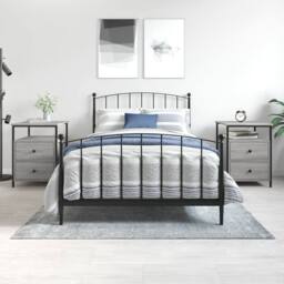 Berkfield Home Durable Bedside Cabinets 2 pcs Grey Sonoma 44x45x60 cm Engineered Wood - Size: 44 x 45 x 60 cm - thumbnail 2