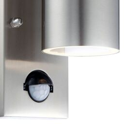 First Choice Lighting Blaze - Stainless Steel Outdoor Up Down Motion Sensor Wall Light in Silver - thumbnail 5