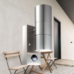 First Choice Lighting Blaze - Stainless Steel Outdoor Up Down Motion Sensor Wall Light in Silver - thumbnail 6