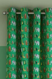 Catherine Lansfield 'Animal Magic' Fully Reversible Eyelet Curtains in Natural - Size: 168 cm width x 183 cm drop - thumbnail 4
