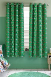 Catherine Lansfield 'Animal Magic' Fully Reversible Eyelet Curtains in Natural - Size: 168 cm width x 183 cm drop - thumbnail 2
