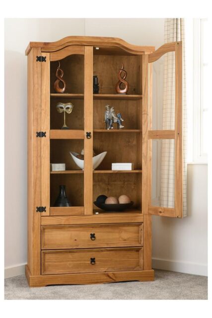 Seconique Corona 2 Door 2 Drawer Glass Display Unit in Natural - image 1