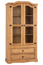 Seconique Corona 2 Door 2 Drawer Glass Display Unit in Natural - thumbnail 2