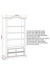Seconique Corona 2 Door 2 Drawer Glass Display Unit in Natural - thumbnail 6