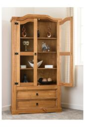 Seconique Corona 2 Door 2 Drawer Glass Display Unit in Natural - thumbnail 1