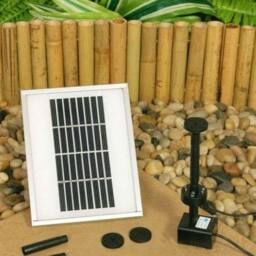Primrose Solar Powered Pump Fountain Pond Water Feature Cascade Light 200LPH in White - thumbnail 1
