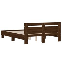 Berkfield Home Bed Frame without Mattress Brown Oak 140x200 cm - thumbnail 7