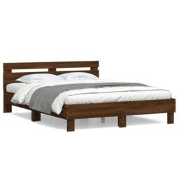 Berkfield Home Bed Frame without Mattress Brown Oak 140x200 cm - thumbnail 1