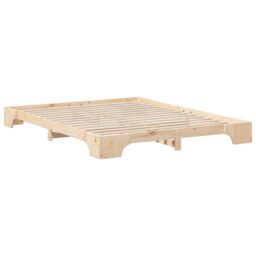 Berkfield Home Floor Bed Frame with Storage Brown 160 x 210 cm Wood - thumbnail 2