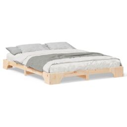 Berkfield Home Floor Bed Frame with Storage Brown 160 x 210 cm Wood - thumbnail 4