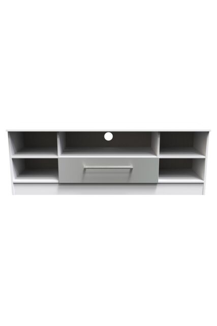 Ready Assembled 2 U Gloucester Wide 1 Drawer TV & Media Unit (Ready Assembled) in Mid Grey - image 1
