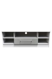 Ready Assembled 2 U Gloucester Wide 1 Drawer TV & Media Unit (Ready Assembled) in Mid Grey - thumbnail 1