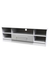 Ready Assembled 2 U Gloucester Wide 1 Drawer TV & Media Unit (Ready Assembled) in Mid Grey - thumbnail 3