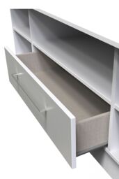 Ready Assembled 2 U Gloucester Wide 1 Drawer TV & Media Unit (Ready Assembled) in Mid Grey - thumbnail 5