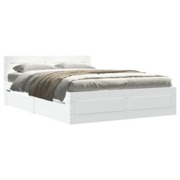 Berkfield Home Bed Frame with Headboard without Mattress White 120x200 cm - Size: Small Double - thumbnail 2