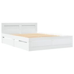 Berkfield Home Bed Frame with Headboard without Mattress White 120x200 cm - Size: Small Double - thumbnail 3