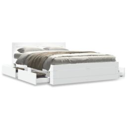 Berkfield Home Bed Frame with Headboard without Mattress White 120x200 cm - Size: Small Double - thumbnail 4