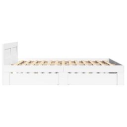 Berkfield Home Bed Frame with Headboard without Mattress White 120x200 cm - Size: Small Double - thumbnail 6