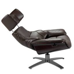 Angel Cerda Chocolate Leather Swivel Recliner Armchair in Brown - thumbnail 2