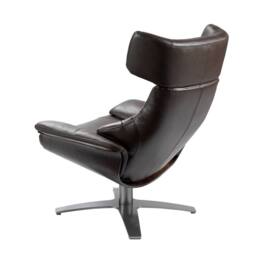 Angel Cerda Chocolate Leather Swivel Recliner Armchair in Brown - thumbnail 6
