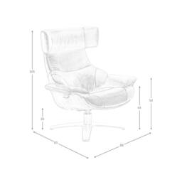 Angel Cerda Chocolate Leather Swivel Recliner Armchair in Brown - thumbnail 8