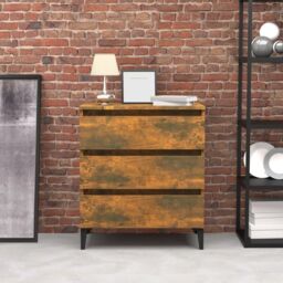 Berkfield Home Sideboard Smoked Oak 60x35x69 cm Engineered Wood in Brown - Size: 60 x 35 x 69 cm - thumbnail 1