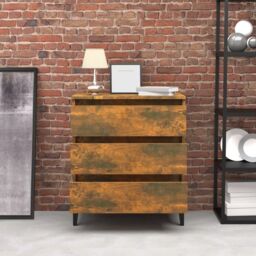 Berkfield Home Sideboard Smoked Oak 60x35x69 cm Engineered Wood in Brown - Size: 60 x 35 x 69 cm - thumbnail 3