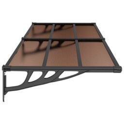 Berkfield Home Door Canopy Black 239x90 cm Polycarbonate - thumbnail 4
