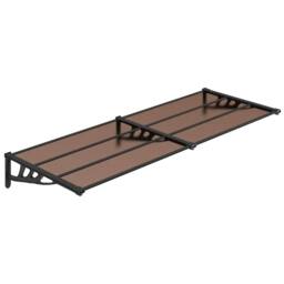 Berkfield Home Door Canopy Black 239x90 cm Polycarbonate - thumbnail 1