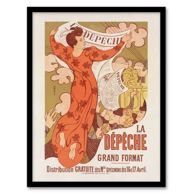 Artery8 Maurice Denis La Depeche de Toulouse Vintage Advert Framed Art Print - Size: A4 - image 1
