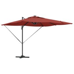 Berkfield Home Roma Cantilever Parasol with LEDs in Terracotta - 286 x 285 x 270 cm, Aluminium in Red - Size: 286 x 285 x 270 cm - thumbnail 2